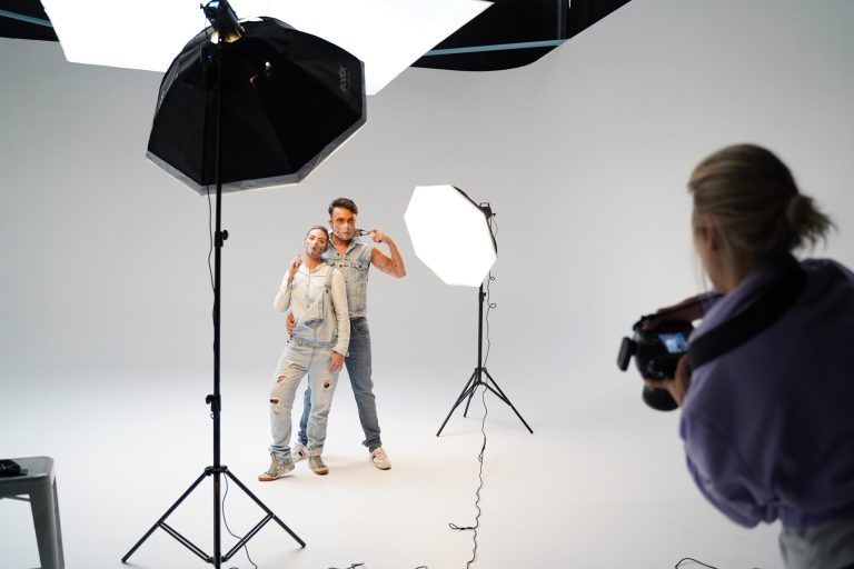 Studio photoshoot with models